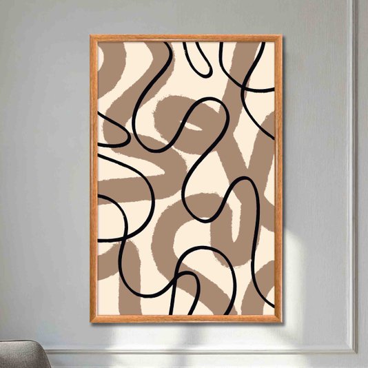 Quadro Decorativo Curvas Abstratas Estilo Japandi