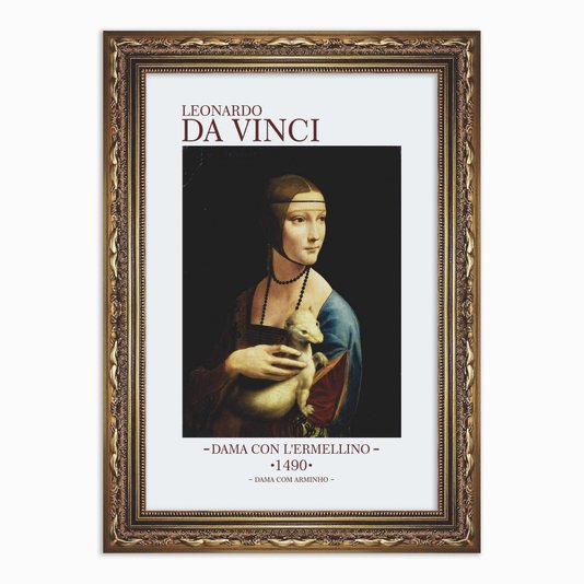 Quadro Decorativo Dama com Arminho de Leonardo da Vinci
