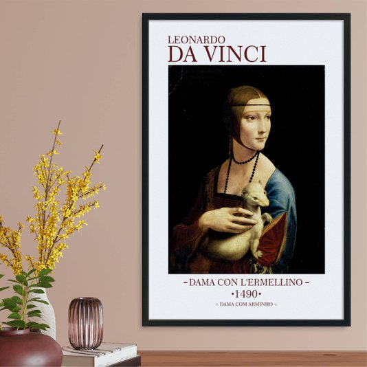 Quadro Decorativo Dama com Arminho de Leonardo da Vinci