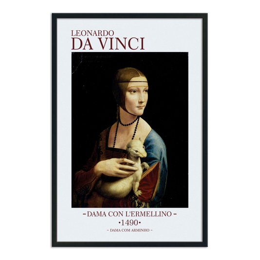 Quadro Decorativo Dama com Arminho de Leonardo da Vinci