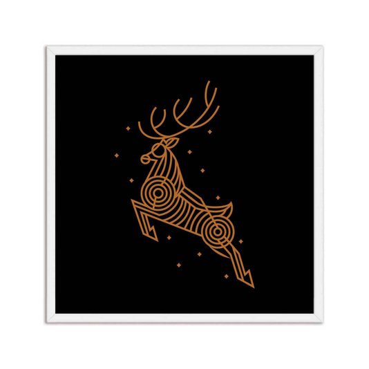 Quadro Decorativo Desenho de Rena em Linhas