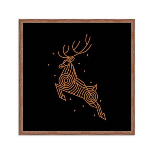 Quadro Decorativo Desenho de Rena em Linhas