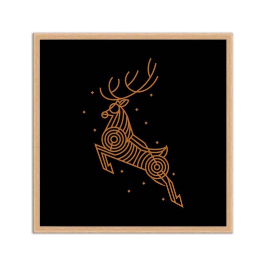Quadro Decorativo Desenho de Rena em Linhas