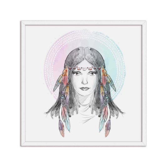 Quadro Decorativo Desenho Mulher Colorida
