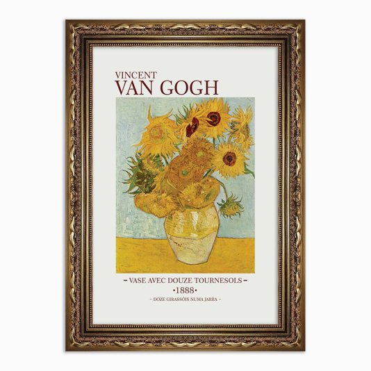 Quadro Decorativo Doze Girassóis Numa Jarra de Vincent Van Gogh