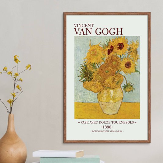 Quadro Decorativo Doze Girassóis Numa Jarra de Vincent Van Gogh
