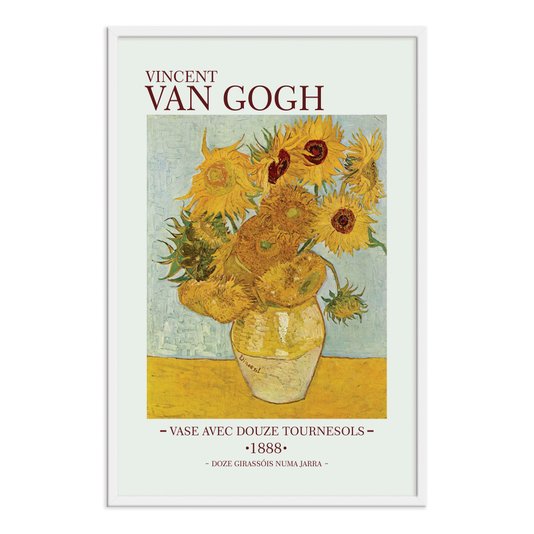 Quadro Decorativo Doze Girassóis Numa Jarra de Vincent Van Gogh