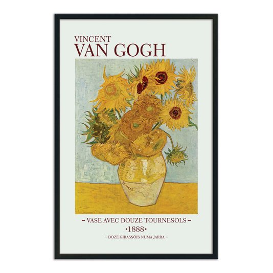 Quadro Decorativo Doze Girassóis Numa Jarra de Vincent Van Gogh