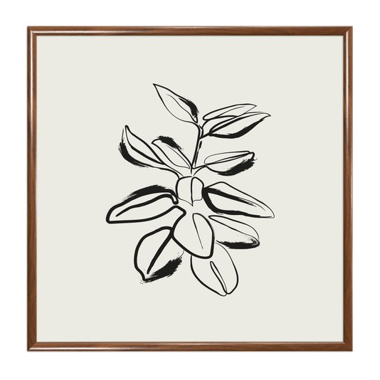 Quadro Decorativo Esboço Planta Estilo Japandi