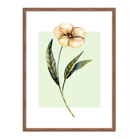 Quadro Decorativo Flor Amarela Estilo Retrô Verde Q3199_1