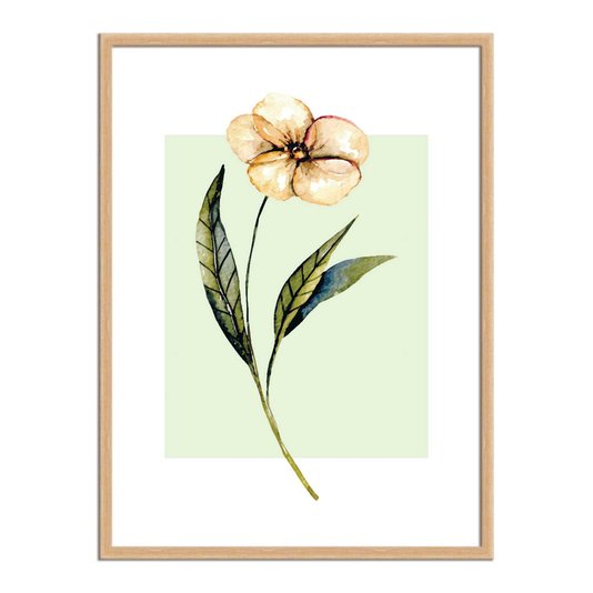 Quadro Decorativo Flor Amarela Estilo Retrô Verde Q3199_1