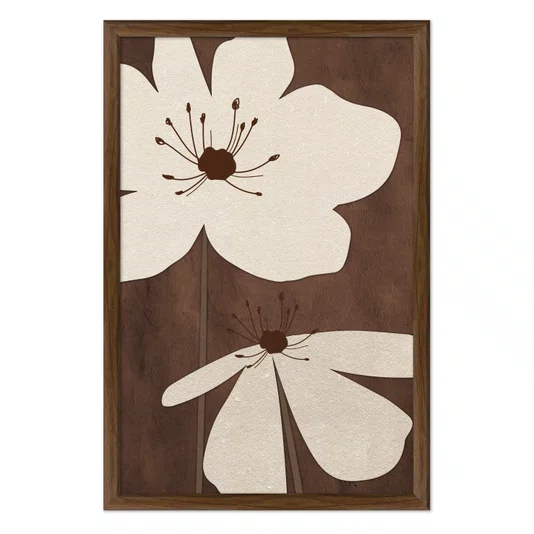 Quadro Decorativo Floral Chocolate Estilo Modern Heritage