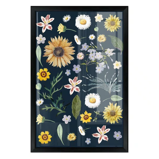Quadro Decorativo Flores Silvestres Estilo Modern Heritage