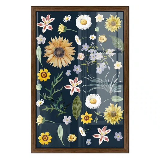 Quadro Decorativo Flores Silvestres Estilo Modern Heritage