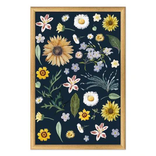 Quadro Decorativo Flores Silvestres Estilo Modern Heritage