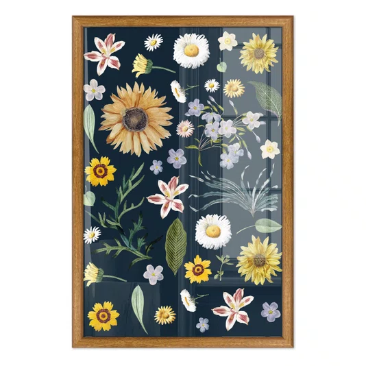 Quadro Decorativo Flores Silvestres Estilo Modern Heritage