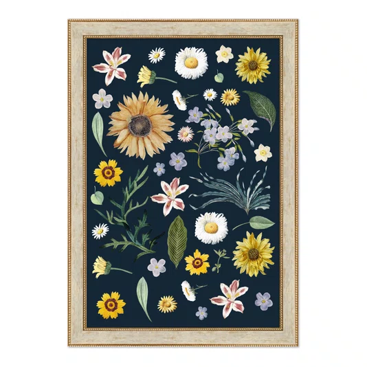 Quadro Decorativo Flores Silvestres Estilo Modern Heritage
