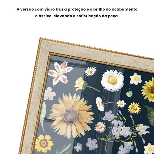 Quadro Decorativo Flores Silvestres Estilo Modern Heritage