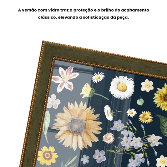Quadro Decorativo Flores Silvestres Estilo Modern Heritage