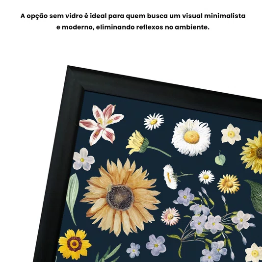 Quadro Decorativo Flores Silvestres Estilo Modern Heritage