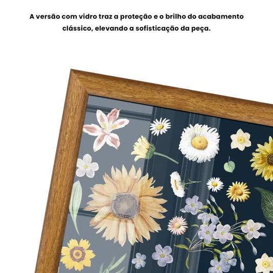Quadro Decorativo Flores Silvestres Estilo Modern Heritage