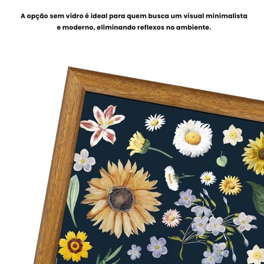 Quadro Decorativo Flores Silvestres Estilo Modern Heritage