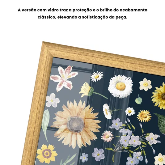 Quadro Decorativo Flores Silvestres Estilo Modern Heritage