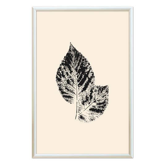 Quadro Decorativo Folha Abstrata Minimalista Estilo Japandi
