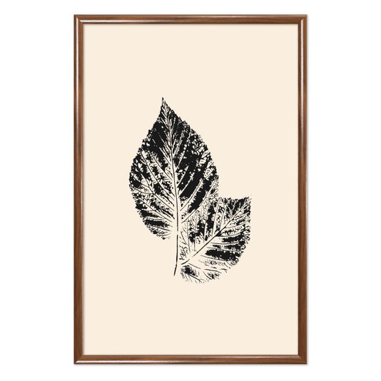 Quadro Decorativo Folha Abstrata Minimalista Estilo Japandi