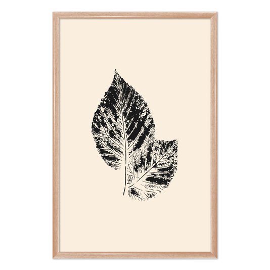 Quadro Decorativo Folha Abstrata Minimalista Estilo Japandi