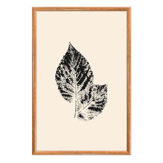 Quadro Decorativo Folha Abstrata Minimalista Estilo Japandi