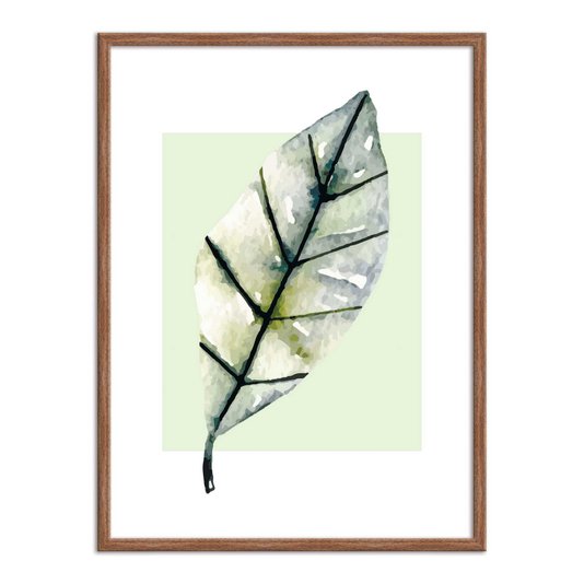 Quadro Decorativo Folha de Árvore Fundo Branco e Verde Q3202_1