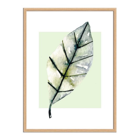 Quadro Decorativo Folha de Árvore Fundo Branco e Verde Q3202_1