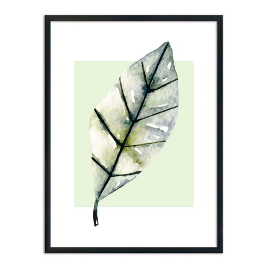 Quadro Decorativo Folha de Árvore Fundo Branco e Verde Q3202_1