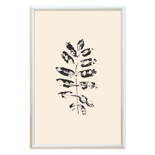 Quadro Decorativo Folhas Abstratas Minimalistas Estilo Japandi
