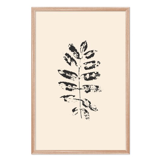 Quadro Decorativo Folhas Abstratas Minimalistas Estilo Japandi