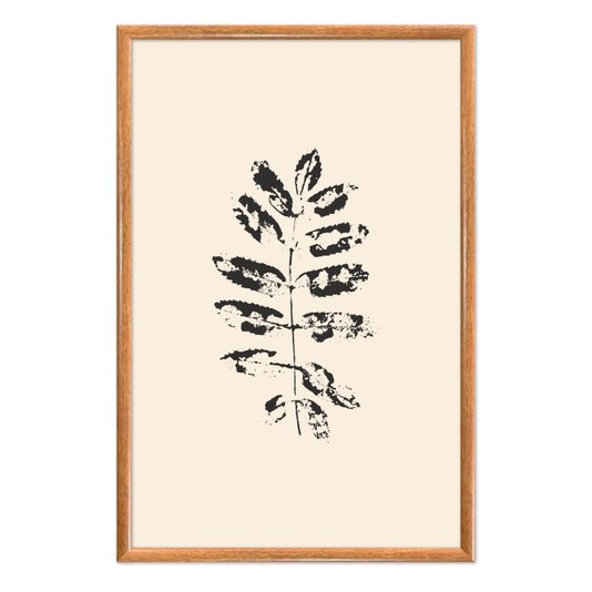 Quadro Decorativo Folhas Abstratas Minimalistas Estilo Japandi