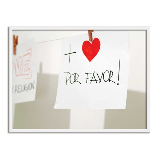 Quadro Decorativo Frase: "+ Amor Por Favor!"