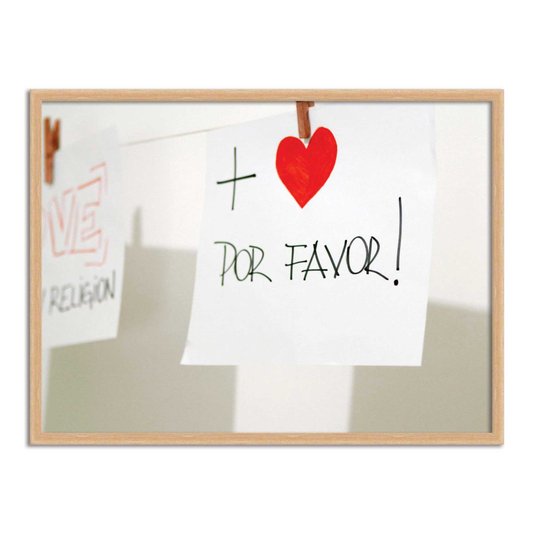 Quadro Decorativo Frase: "+ Amor Por Favor!"
