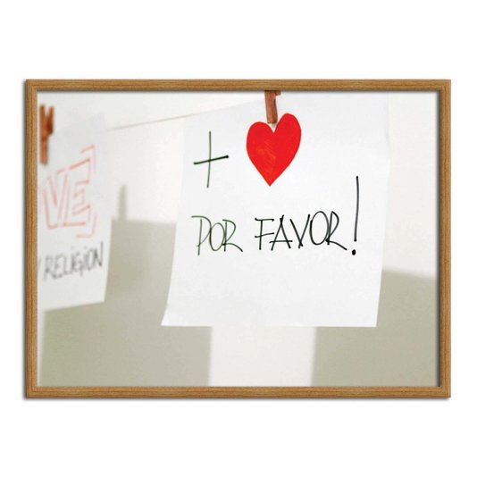Quadro Decorativo Frase: "+ Amor Por Favor!"
