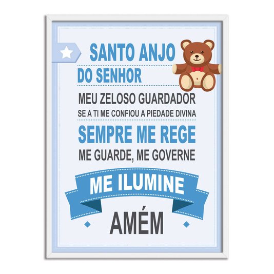 Quadro Decorativo Frase "Santo Anjo do Senhor..."