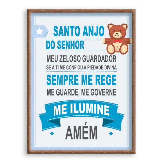 Quadro Decorativo Frase "Santo Anjo do Senhor..."