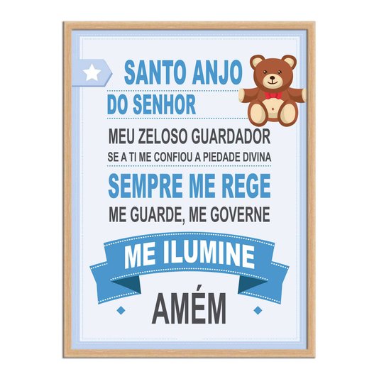 Quadro Decorativo Frase "Santo Anjo do Senhor..."