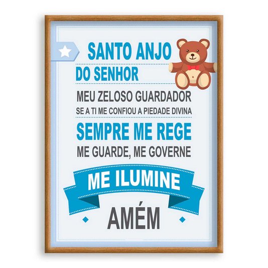 Quadro Decorativo Frase "Santo Anjo do Senhor..."