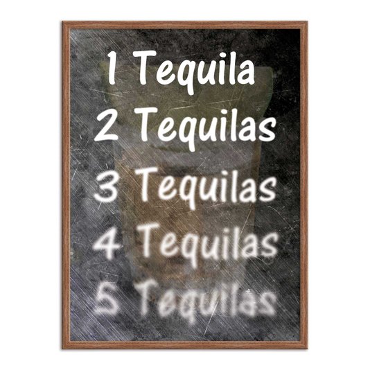 Quadro Decorativo Frases de Boteco - 1 Tequila 2 Tequilas 3 Tequilas 4 Tequilas 5 Tequilas