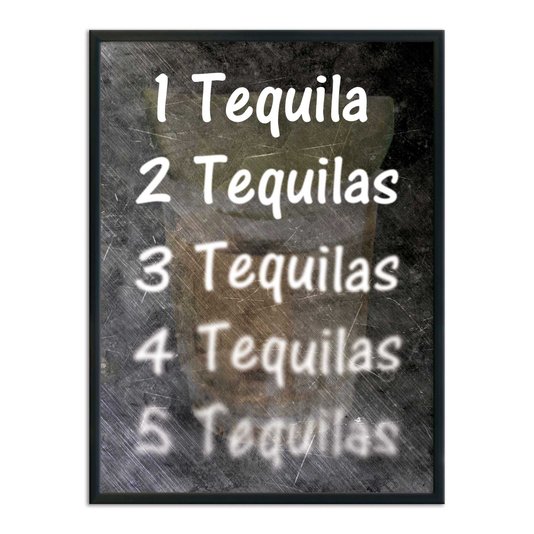 Quadro Decorativo Frases de Boteco - 1 Tequila 2 Tequilas 3 Tequilas 4 Tequilas 5 Tequilas