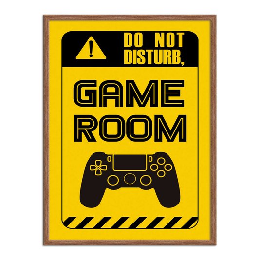 Quadro Decorativo Gamer Geek e Nerd Aviso Do Not Disturb, Game Room