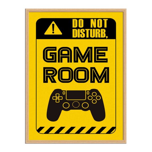 Quadro Decorativo Gamer Geek e Nerd Aviso Do Not Disturb, Game Room