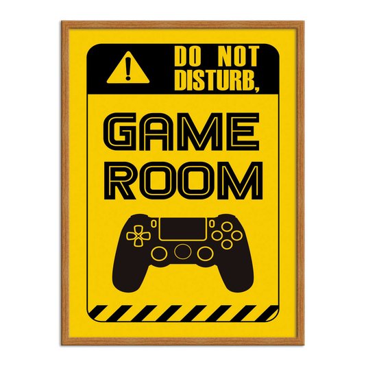 Quadro Decorativo Gamer Geek e Nerd Aviso Do Not Disturb, Game Room