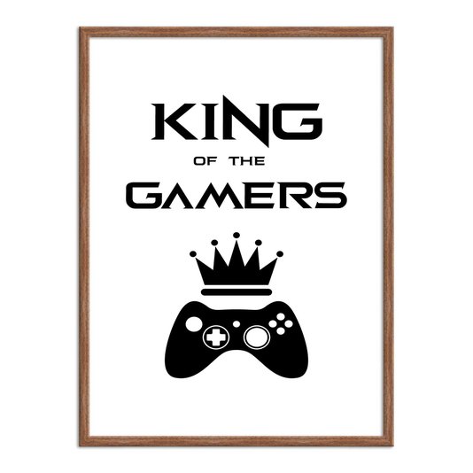 Quadro Decorativo Gamer Geek e Nerd King Of The Gamers